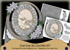 Christmas Ice Church Oval Over 3D Mini Card Kit