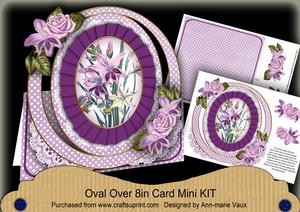 Lilac Gladioli Oval Over 3D Mini Card Kit