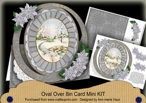 Silver Snowscene Oval Over 3D Mini Card Kit