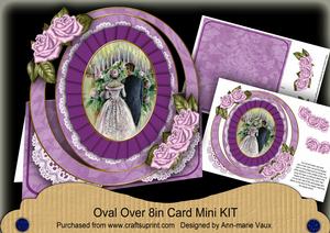 Lilac Wedding Ceremony Oval Over 3D Mini Card Kit