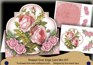 Just Pink Roses Fancy Over 3D Mini Card Kit