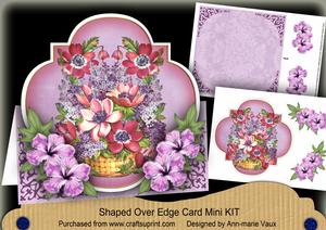 Lilac Flower Basket Fancy Over 3D Mini Card Kit