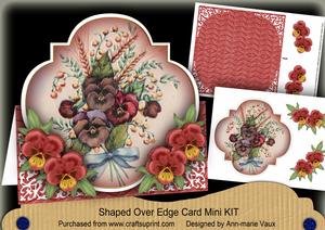 Pansy Bouquet Fancy Over 3D Mini Card Kit