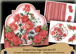 Red Roses Fancy Over 3D Mini Card Kit