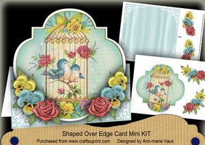 Teal Birdcage Lovebirds Fancy Over 3D Mini Card Kit
