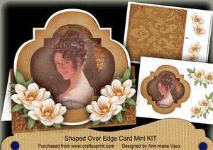 Peach Magnolia Lady Fancy Over 3D Mini Card Kit