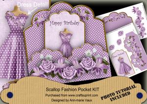 Lilac Dotty Happy Birthday Scallop Fashion Tag Cf Mini Kit