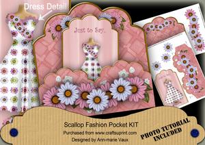 Pink Daisy Just to Say - Scallop Fashion Tag Cf Mini Kit