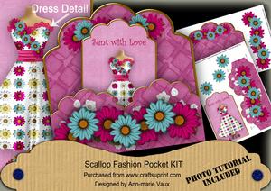 Cerise Daisy Sent with Love Scallop Fashion Tag Cf Mini Kit