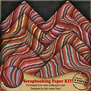 Waves1 Colours1 Scrapbooking 8 Paper Kit