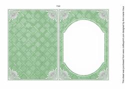 Mid Green Aged Lattice Fashion Base 7x5in Folded Insert