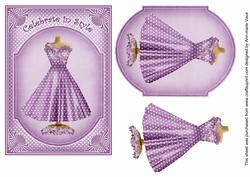 Lilac Dotty Celebrate in Style 7x5inch Fashion Topper
