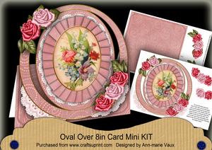 Floral Mix Bouquet Oval Over 3D Mini Card Kit