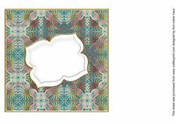 Teal Metal Fleur Fancy 7in x 7in Square Insert Panel
