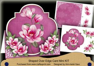 Cerise Magnolia Fancy Over 3D Mini Card Kit