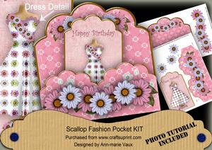 Pink Daisy Happy Birthday Scallop Fashion Tag Mini Kit