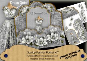 Silver Magnolia All Dressed Up Scallop Fashion Tag Cf Kit