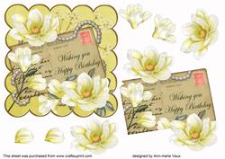 Lemon Magnolia Happy Birthday 6in Step by Step