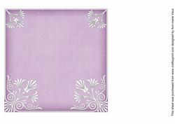 Purple 7in Ornate Lace Tag Matching Insert Panel