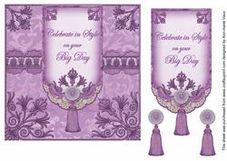 Lilac Big Day 7in Ornate Lace Tag Topper