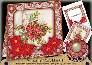 Christmas Floral 7inch Vintage Tent Card Mini Kit