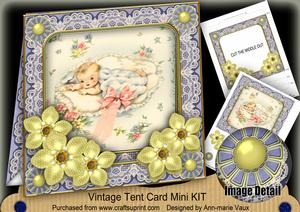 Baby Boy Blue 7inch Vintage Tent Card Mini Kit