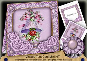 Lilac Wedding Bell 7inch Vintage Tent Card Mini Kit