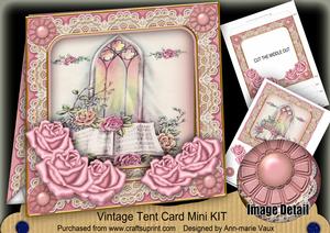 Pink Glory Window 7inch Vintage Tent Card Mini Kit