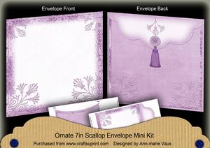 Lilac Ornate 7x7inch Easy Assemble Envelope Mini Kit