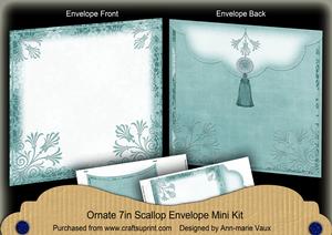 Teal Ornate 7x7inch Easy Assemble Envelope Mini Kit