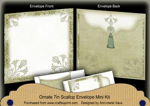 Olive Ornate 7x7inch Easy Assemble Envelope Mini Kit