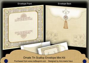 Cream Tent Lace 7x7inch Easy Assemble Envelope Mini Kit
