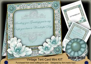 Teal Magnolia Sending Greetings 7in Tent Card Mini Kit