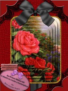 Red Roses A4 Decoupage Card Front Kit