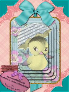 Little Chick A4 Decoupage Card Front Kit