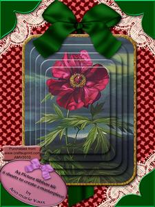 Plum Peony A4 Decoupage Card Front Kit