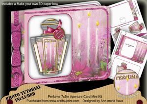Pink Poinsettias Perfume 7x5inch Aperture Card Mini Kit