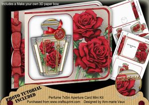 Christmas Red Roses Perfume 7x5inch Aperture Card Mini Kit