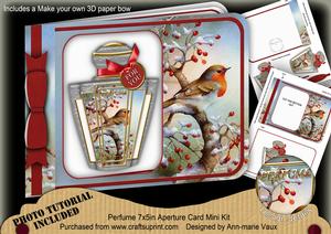 Christmas Red Robin Perfume 7x5inch Aperture Card Mini Kit