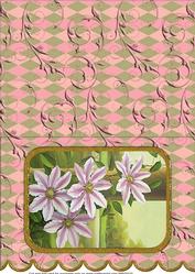Clematis A5 Scallop Edge Card