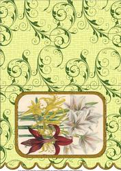 Lily Orchids A5 Scallop Edge Card