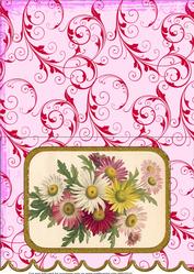 Crazy Daisies A5 Scallop Edge Card