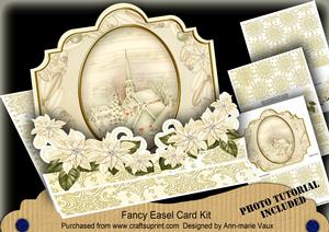 Christmas Cream Church 3D Easel Card Mini Kit