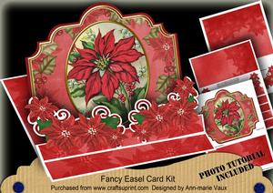 Christmas Red Poinsettia 3D Easel Card Mini Kit