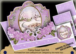 Christmas Lilac Snowscene 3D Easel Card Mini Kit