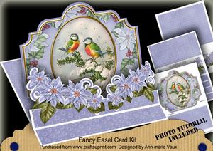 Christmas Blue Tits 3D Easel Card Mini Kit