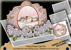Christmas Snow Church 3D Easel Card Mini Kit