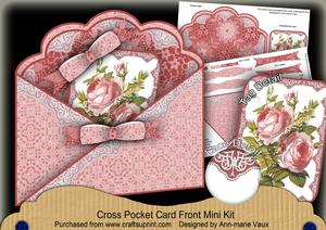 Pink Rose1 Lace Cross Faux Pocket Cf Mini Kit