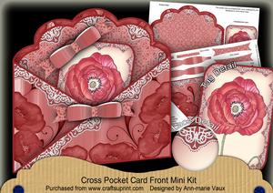 Red Poppy Lace Cross Faux Pocket Cf Mini Kit
