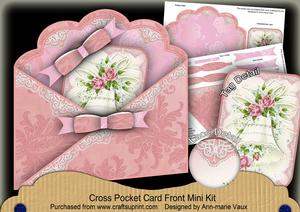 White Wedding Bell Lace Cross Faux Pocket Cf Mini Kit